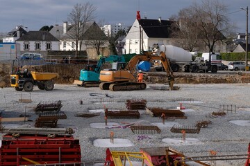 Chantier de construction à Vannes en Bretagne