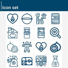 Simple set of possession related lineal icons.