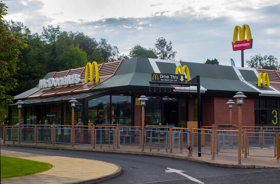 The McDonalds sit in and Drive Thru restaurant on the Dromore Road in the town of Omagh in County Tyrone Northern Ireland