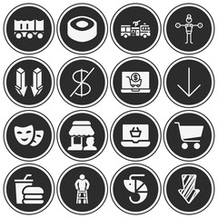 16 pack of cart  filled web icons set