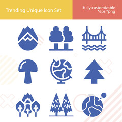 Simple set of solid ground related filled icons.