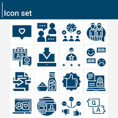 Simple set of suggestions related filled icons.