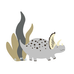 Cute Dinosaur vector illustration. For poster, t-shirt, wallpaper, card.