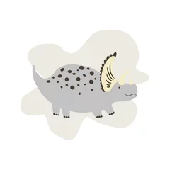 Foto auf Acrylglas Cute Dinosaur vector illustration. Triceratops. For poster, t-shirt, wallpaper, card. © Natspace
