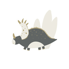 Cute Dinosaur vector illustration. Styracosaur. For poster, t-shirt, wallpaper, card.
