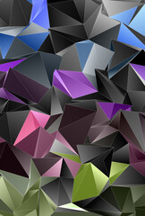 3d Triangles, abstract  background. Design wallpaper.