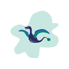 Cute Dinosaur vector illustration in flat style. For poster, t-shirt, wallpaper, card.