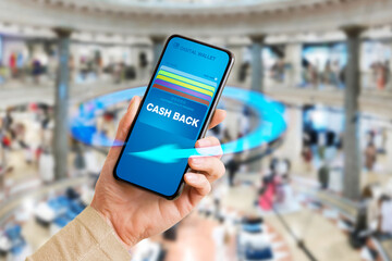 Concept of cash back and customer loyalty program for credit card users