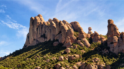 Scenic view of the mountains of Montserrat near Barcelona (Spain)