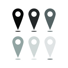 vector icon collection point of location, color black tone.