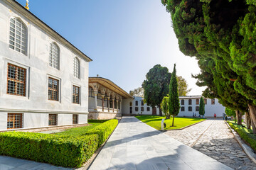 Third courtyard view in Topkapi Palace. Topkapi Palace is populer tourist attraction in the Turkey.