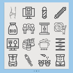 Simple set of mass related lineal icons.