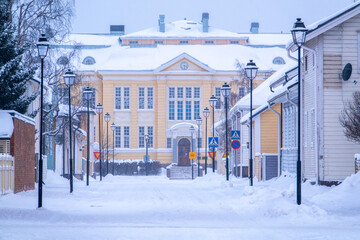 Cityview to the center of Raahe old town in Finland