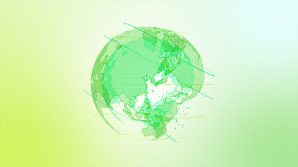 緑色のデジタルネットワークイメージ白背景