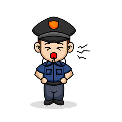 A cute police officer in uniform mascot design