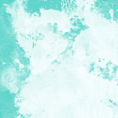 Aqua ink and watercolor texture on white paper background. Paint leaks and decalcomania effects. Hand-painted gouache abstract image. Mess on the canvas.