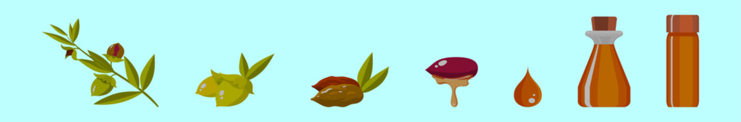 set of jojoba cartoon icon design template with various models. vector illustration isolated on blue background
