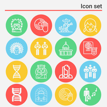 16 pack of scenes  lineal web icons set