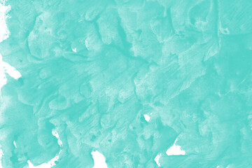 Aqua ink and watercolor texture on white paper background. Paint leaks and decalcomania effects. Hand-painted gouache abstract image. Mess on the canvas.