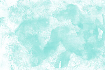 Aqua ink and watercolor texture on white paper background. Paint leaks and decalcomania effects. Hand-painted gouache abstract image. Mess on the canvas.