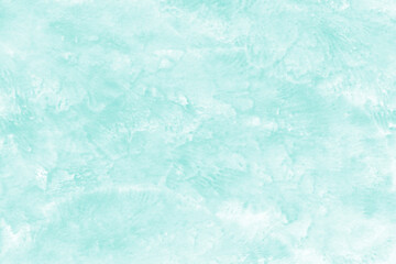 Aqua ink and watercolor texture on white paper background. Paint leaks and decalcomania effects. Hand-painted gouache abstract image. Mess on the canvas.