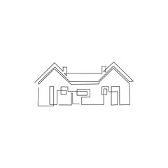 logo design real estate continuous line drawing simple clean and tidy