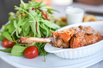 grilled pork with vegetables