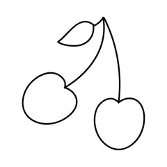cherries symbol icon, line style