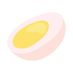 half boiled egg icon, colorful design