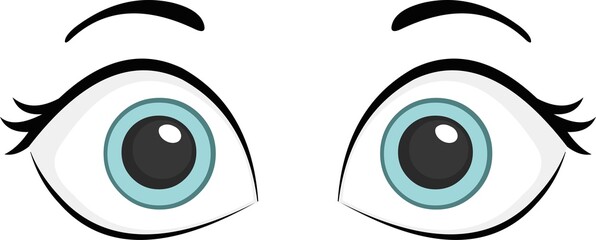 Vector illustration of blue eyes of woman