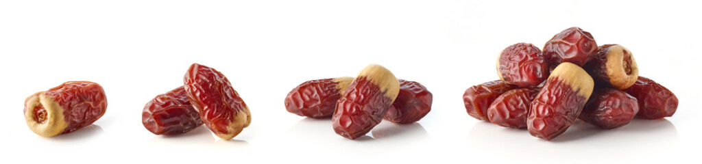 Heap of dates isolated on white