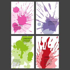 colorful splashes poster, brochure, flyer template
