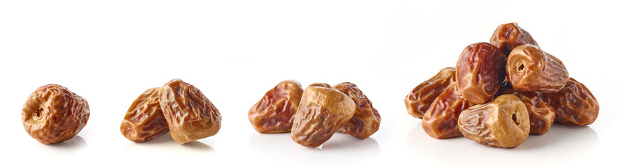 Heap of dates isolated on white background