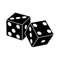 gambling dices icon, silhouette style