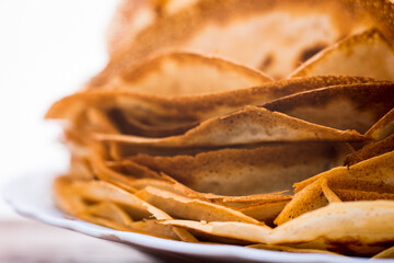 homemade pancakes on a plate close-up