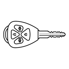 Car key icon, Simple key design, Outline style icon