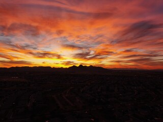 Crazy color sunset outside of Phoenix, Arizona. 