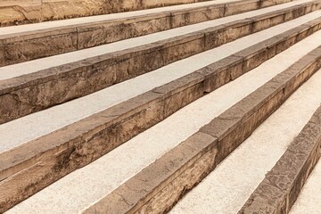 Exterior light brown sandstone stairs pattern and background