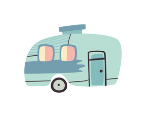 blue camper trailer vector design
