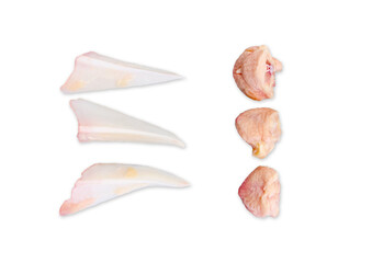 Fresh chicken cartilage and Chicken butt.