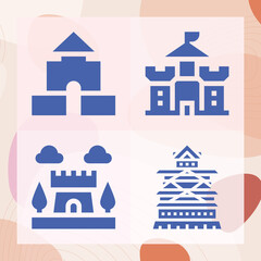 Simple set of great hall related filled icons