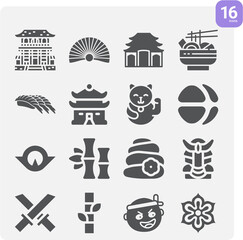 Simple set of june related filled icons.