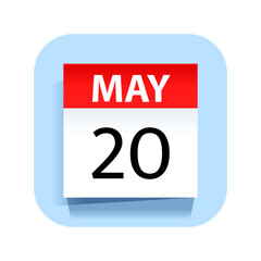 May 20. Calendar Icon. Vector Illustration