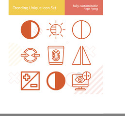 Simple set of contradiction related lineal icons.