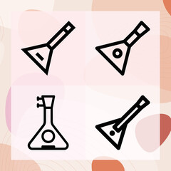 Obraz premium Simple set of balalaika related lineal icons