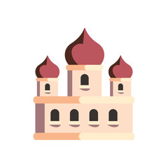 White and red islamic mosque vector design