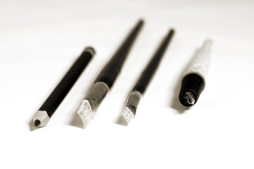 Malutensilien in Sepia