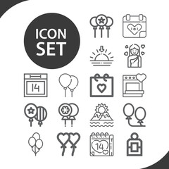 Simple set of noon related lineal icons.