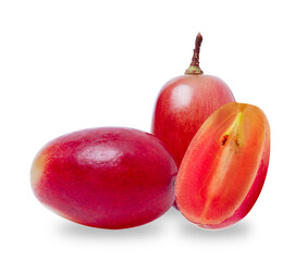 Red grape.  juicy red grapes with cut in half