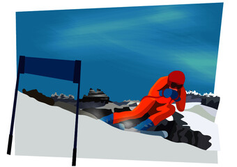 sciatore sulle dolomiti